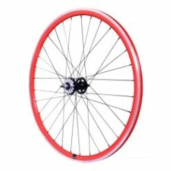 Marque Roue Route - Fixie - Piste P2R 30Mm Rouge Arriere Double Filetage Avec Pignon 16Dts